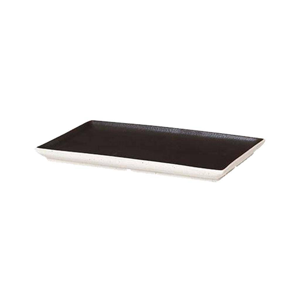 Broste Copenhagen Teller Eli 20x12 cm eckig matt charcoal Steingut von Broste Copenhagen