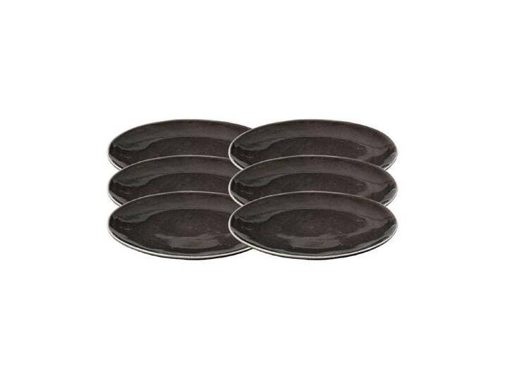 Broste Copenhagen Teller-Set NORDIC COAL Speiseteller 26cm Set6, Steingut, braun von Broste-Copenhagen
