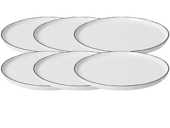 Broste Copenhagen Teller-Set SALT Dessertteller 22cm Set6, Porzellan von Broste-Copenhagen