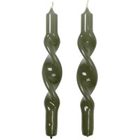 Broste Copenhagen - Twist Kerze, grape leaf green (2er-Set) von Broste Copenhagen
