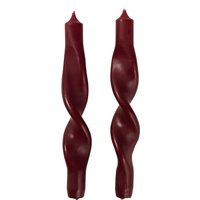 Broste Copenhagen - Twist Kerzen, burgundy (2er-Set) von Broste Copenhagen