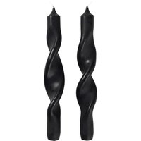 Broste Copenhagen - Twist Kerzen, simply black (2er-Set) von Broste Copenhagen