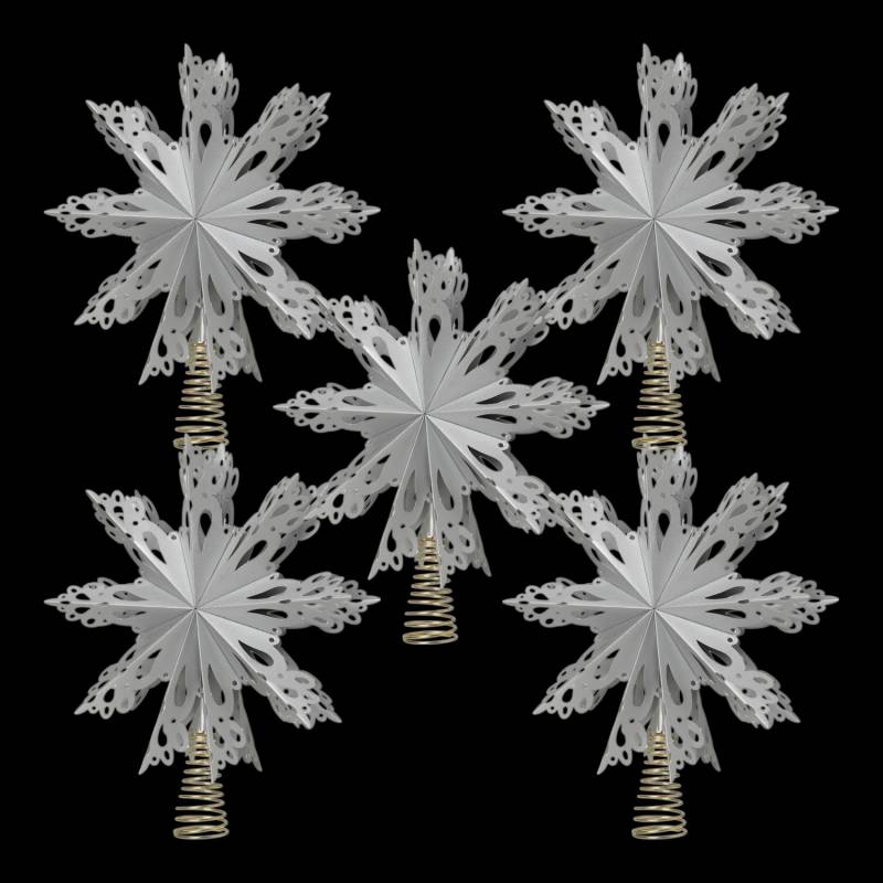 Broste Copenhagen Weihnachtsstern Christbaumspitze ø 30 Cm Silber 5 Stück B-Ware von Broste Copenhagen
