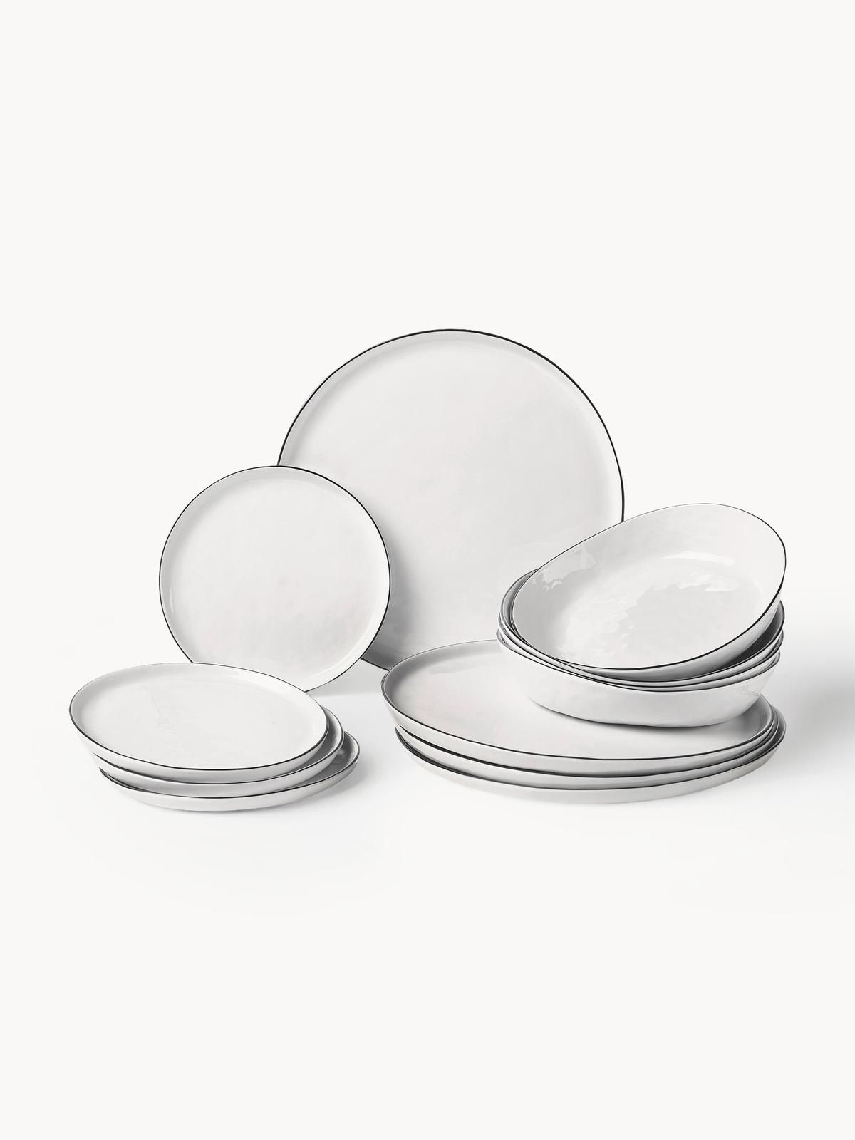 Handgemachtes Porzellan-Geschirr-Set Salt, 4 Personen (12-tlg.) von Broste Copenhagen