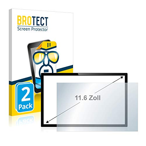 BROTECT 11.6" Schutzfolie für Touch-Panel PCs mit 11,6 Zoll (29.5 cm) [256 x 144 mm, 16:9] (2 Stück) - Klare Displayschutz-Folie von BROTECT