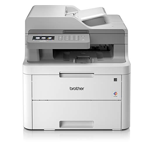 Brother DCPL3550CDW Farblaser-Multifunktionsgerät (LED, Farbe, WLAN, Dokumentenzuführung, automatischer beidseitiger Druck, italienische Version) weiß, 41 x 41 x 48 cm von Brother