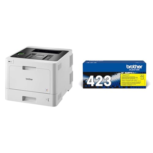 Brother HL-L8260CDW Professioneller WLAN Farblaserdrucker (31 Seiten/Min., Duplex, 2.400 x 600 DPI) weiß/schwarz & Original Jumbo Toner Cartridge, Yellow von Brother