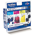 Brother LC980 Original Tintenpatrone LC980VALBP Schwarz, cyan, magenta, gelb 4 Stück Multipack von Brother