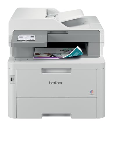 Brother MFC-L8390CDW Professionelles und kompaktes 4-in-1 Farb-LED-Multifunktionsgerät (Drucker, Scanner, Kopierer, Fax, 30 Seiten/Min.) weiß/grau von Brother