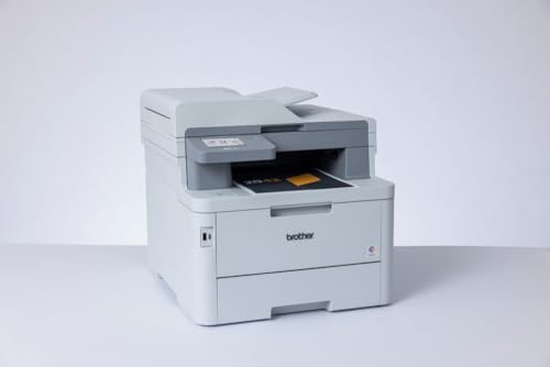 Brother MFC-L8390CDW Professionelles und kompaktes 4-in-1 Farb-LED-Multifunktionsgerät (Drucker, Scanner, Kopierer, Fax, 30 Seiten/Min.) weiß/grau von Brother