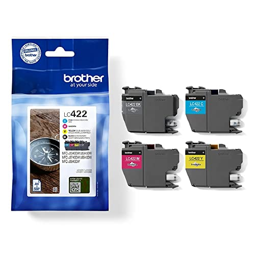 Brother Original LC-422VAL Tintenpatronen Value Pack MFC-J5340DW, MFC-J5345DW, MFC-J5740DW, MFC-J6540DW, MFC-J6940DW (bestehend aus 4 Tintenpatronen: Schwarz, Cyan, Magenta, Gelb) von Brother