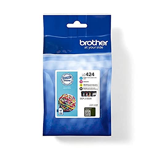 Brother Original LC-424VAL Tintenpatronen Value Pack DCP-J1200DW (bestehend aus 4 Tintenpatronen: Schwarz, Cyan, Magenta, Gelb) LC424VAL Standard von Brother