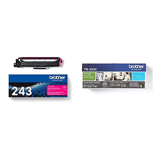 Brother TN-243M Tonerkassette, Magenta & TN-243C Tonerkassette (für DCP-L3510CDW, DCP-L3550CDW, HL-L3210CW, HL-L3230CDW, HL-L3270CDW, MFC-L3710CW, MFC-L3730CDN, MFC-L3750CDW und MFC-L3770CDW) Cyan von Brother