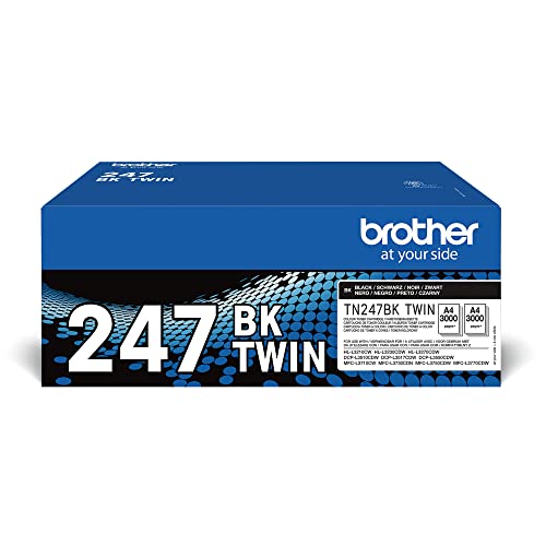 Brother TN-247BKTWIN Bundle mit 2 Tonern, schwarz, für bis zu ca. 6000 Seiten DCPL3550CDW/ DCPL3510CDW/ HLL3210CW/ HLL3230CDW/ HLL3270CDW/ MFCL3730CDN/ MFCL3750CDW/ MFCL3770CDCDW von Brother