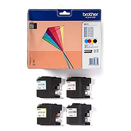 Brother Juliet LC223-4er-Pack - Schwarz, Gelb, Cyan, Magenta, Cranberry - Blister mit akustischem/elektromagnetischem Alarm - Tintenpatrone von Brother