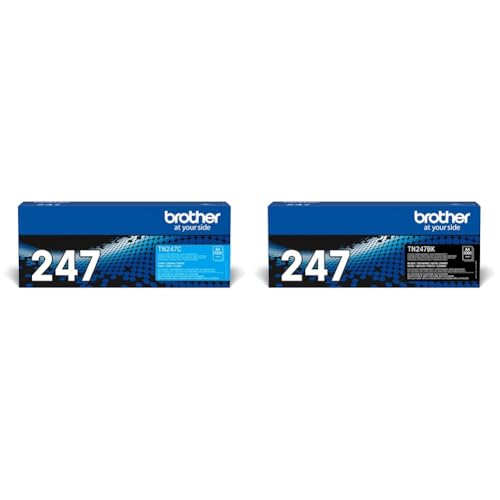 Brother Original Jumbo-Tonerkassette TN-247C Cyan & TN-247BK Toner Cartridge, High Yield, Black, Genuine Supplies, Black, XL von Brother