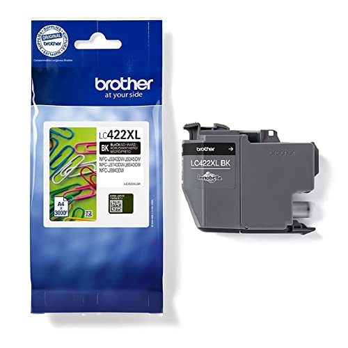 Brother Original Tintenpatrone LC-422XLBK Schwarz für ca. 3.000 Seiten, für MFC-J5340DW, MFC-J5345DW, MFC-J5740DW, MFC-J6540DW, MFC-J6940DW von Brother