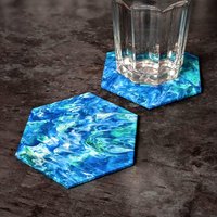 Recycled Ocean Plastik-Untersetzer | Eco Hexagon Design - 2Er-Set von BrothersMakeStore