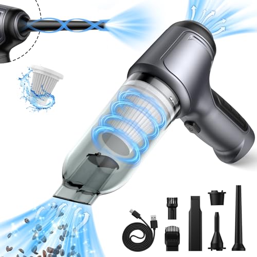Brovamo Handstaubsauger Akku, 12000Pa Auto Staubsauger Stark, Tragbarer Mini Handstaubsauger Kabellos Handheld Vacuum Cleaner, Typ-C-Aufladung Handsauger für den Auto Haus Küche Büro Tierhaare Brovamo Handstaubsauger Akku, 12000Pa Auto Staubsauger Stark, Tragbarer Mini Handstaubsauger Kabellos Handheld Vacuum Cleaner, Typ-C-Aufladung Handsauger für den Auto Haus Küche Büro Tierhaare von Brovamo