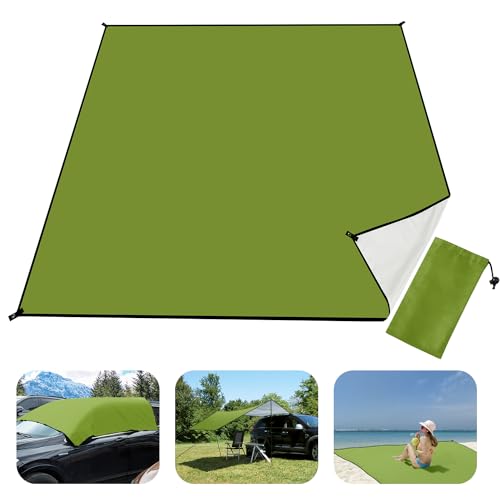 Brovamo Stranddecke Sandfrei, Outdoor Decke Ultraleicht Picknickdecke Wasserdicht 210 × 200cm Sand Campingdecke Wasserdicht Sandabweisend Zeltunterlage für den Wandern Campen - Grasgrün von Brovamo