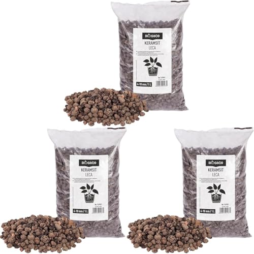 BROWIN® 1 Liter Blähtonkugeln 749901 | Hydrokultur Blähton Keramsit Pflanz | Perfekt für Drainage oder Topfflanzen | 4-10 mm, Braun | Leichtes Substrat für optimales Pflanzenwachstum in Töpfen von Browin