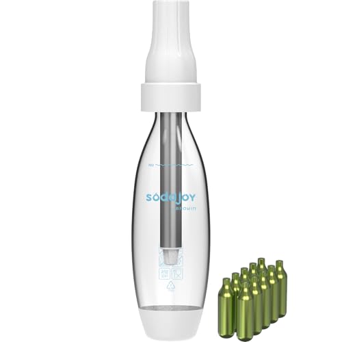 BROWIN® Wassersprudler SodaJoy 312022 | Set mit 10 CO2-Patronen | Sprudelwasser einfach selbst gemacht | Umweltfreundliche Alternative zu Einwegflaschen | Inklusive nachfüllbarer CO2-Patronen von Browin