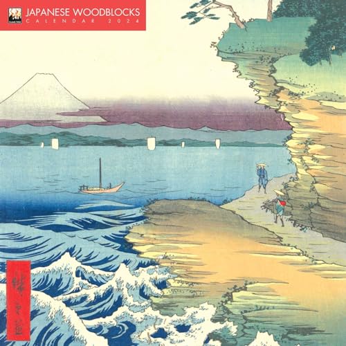 Japanese Woodblocks – Japanische Holzschnitte 2024: Original Flame Tree Publishing-Kalender [Kalender] (Wall-Kalender) von Brown Trout-Auslieferer Flechsig