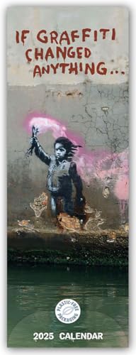 Banksy – If Graffiti Changed Anything 2025 – Slimline-Kalender: Original Carousel Calendar [Mehrsprachig] [Kalender] von BrownTrout