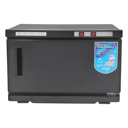 BRRIDE 25L Handtuchwärmer mit UV Sterilisator, Wärmeschrank Kompressen Towel Handtuch Wärmer Hot Cabinet UV-Licht Sterilisator für Schönheitssalon Beauty Salon Hotels (Schwarz) von Brride