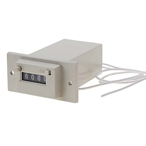 BRRNOO 4 Zifferner Elektromagnetischer Zähler, Elektronischer Impuls Totalizer mit Pressetyp Reset CSK4-YKW Hochgeschwindigkeitsdigitaler Zähler für Industrielle Elektrische Impulszählungen (DC24V) von Brrnoo