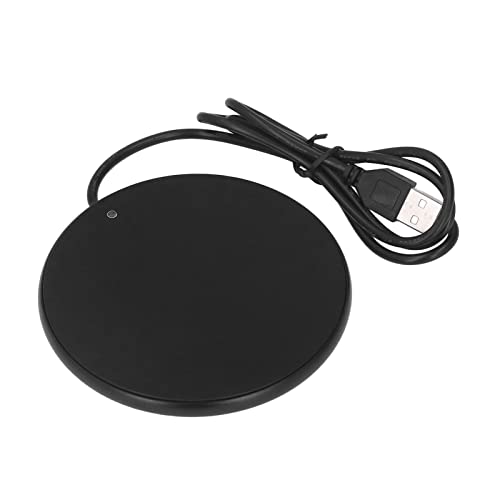 BRRNOO 55 ° C Smart Konstante Temperatur Kaffeetasse Wärmer, Kompakt und Leichter USB -Kerzenwärmer mit Geschmitterten Glasscheiben, Palmengroßer Raum, Automatischem Ausschalten, (Black) von Brrnoo