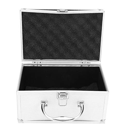 BRRNOO Leichtes Silber -Aluminium -Legierungs -Toolbox Portable Display Instrumentation Box 9.05 * 5.9 * 4,9 Zoll mit Schwammfutter, Ideal für den Persönlichen Gebrauch zu Hause und von Brrnoo