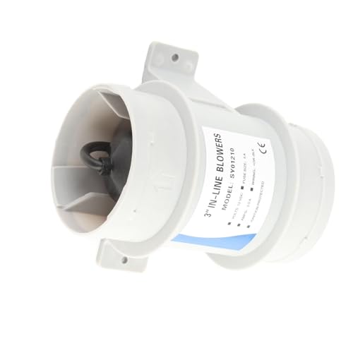 BRRNOO RV Air Vent Fan with Five Fan, Low Current Draw, High Volume Air Flowing, Durable, Long Service Life, 12V Inline Blower, Small Size for Limited Area, Front and Rear Shaft von Brrnoo