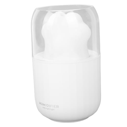 BRRNOO Ruhiger Cooler Nebel -Luftbefeuchter Niedlicher Mini -Desktop USB -Nachtlicht Tragbarer Kleiner Luftbefeuchter für Schlafzimmer, Büro, Schreibtisch, weiß, Entzückend Design, von Brrnoo