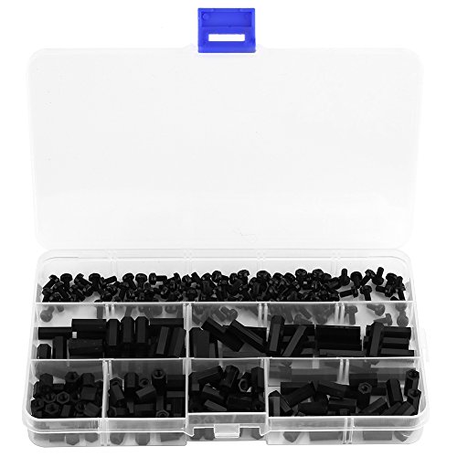 Brrnoo 250pcs Standoffs Nylon mit Storage Box M2 M3 Männlich Weibliche Hex -Säulen -Säulen Abstandshalter Schraubmutter Sortiment Kit Zur Montage zwischen PCB Leiterplatten und Maschinenbrettern (M3 von Brrnoo