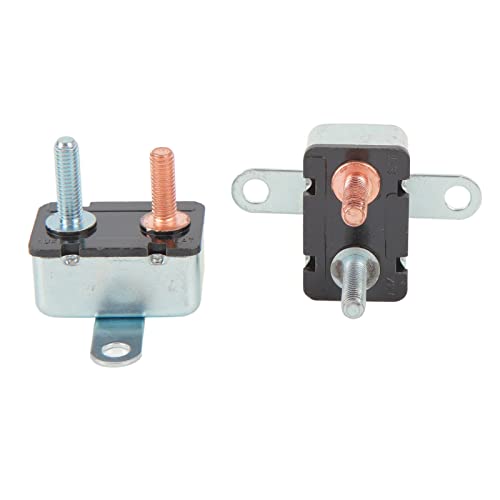 Brrnoo 2PCS Automatische Reset Circuit Breaker, Aluminiumlegierung Überlastschutzschalter für das Autoschiff 12 V 24 V, mit Montagebasis, Weit Verbreitete für Lastwagen, Off (50A) von Brrnoo