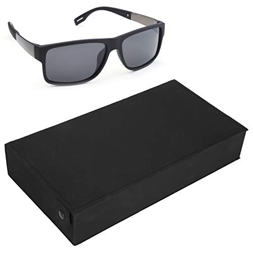 Brrnoo Aufbewahrungsbox für Gläser, 5 Fächer mit geknöpften Gläsern, Schutzbrille für Sonnenbrillen, Reiseschmuck Organizer (schwarz) von Brrnoo