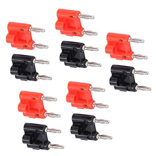 Brrnoo Bananenstopfen, Bananenstopfen für Lautsprecherdraht mit Guter Leitfähigkeit 5 Set Dual Banana Plug Messing Pe Lotternless Lantern Banana Socket Lautsprecher Draht Plugs für Elektronik von Brrnoo