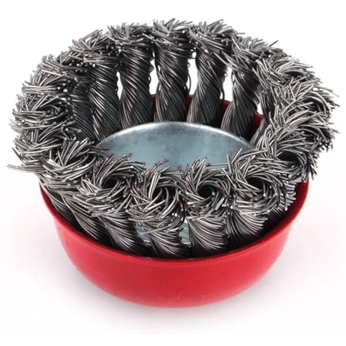 Brrnoo Borstenbürste, Geflochtener Pinseldurchmesser 4 -Stück Schleifset Set Borstenbecher -Pinsel Zum Reinigen und Schleifenarbeiten von Brrnoo