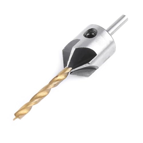Brrnoo Countersink -Bohrer -Bit Set, Holzbearbeitungswerkzeuge mit Hex Schlüssel Countersink Bohrmaschine Bit Carpentry Holzbearbeitung Langweiliges Werkzeug Runde Schaft Bohrer für Holzbearbeitung von Brrnoo