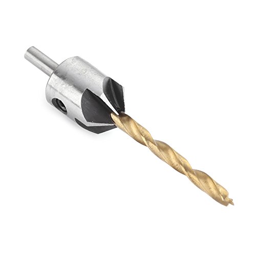 Brrnoo Countersink -Bohrer -Bit Set, Holzbearbeitungswerkzeuge mit Hex Schlüssel Countersink Bohrmaschine Bit Carpentry Holzbearbeitung Langweiliges Werkzeug Runde Schaft Bohrer für Holzbearbeitung von Brrnoo