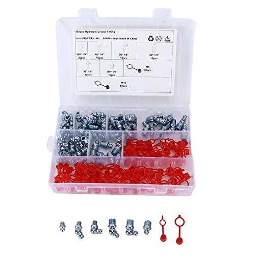 Brrnoo Fettanpassung, Fettzerk -Kit 45 ° 90 ° 180 ° Hydraulikfettanpassung 160 Stück Sechskant Gerade Ellbogen -Fettausrichtungen für Autos Motorräder Trucks Farms Brrnoo Fettanpassung, Fettzerk -Kit 45 ° 90 ° 180 ° Hydraulikfettanpassung 160 Stück Sechskant Gerade Ellbogen -Fettausrichtungen für Autos Motorräder Trucks Farms von Brrnoo