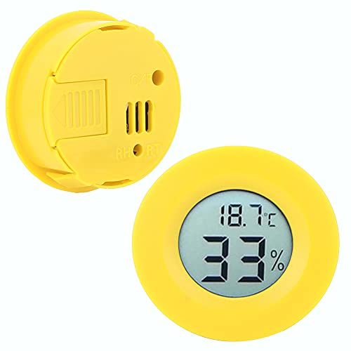 Brrnoo Feuchtigkeitsmesser, Innenthermometer für Raumtemperaturanalogie mit LCD -Anzeige ABS -Thermometer Hygrometer Digitales Thermometer für Home und Home und (gelbe Schale) von Brrnoo