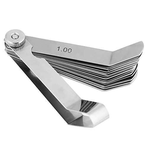 Brrnoo Fühlermessgeräte, Lineal-Schweiß-Inspektionsinstrument Edelstahl Gekrümmte Fühlermesser Fühler Guage 0,05-1,00 Mm Dicke Gekrümmte Stahl-Gitter-Metrikfüllermühen-Messgeräte Werkzeug von Brrnoo