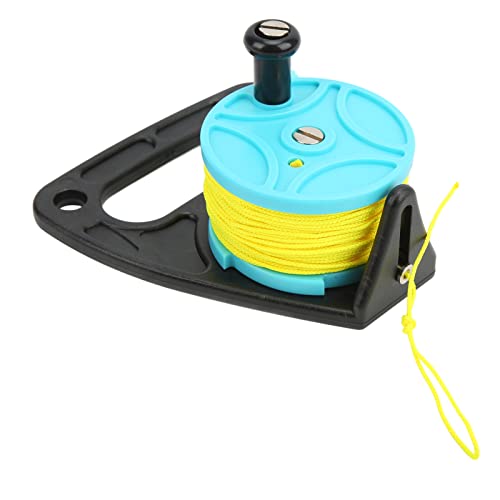 Brrnoo Handfischerei Nylon-Tauchrolle mit Daumenstopper für Schnorcheln und Fischen, Himmelblaues Rad, Robustes Faden-Seil für Outdoor-Abenteuer von Brrnoo