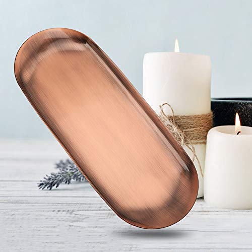 Brrnoo Kerzenschale, Edelstahl Aromatherapie Kerzenwerkzeug Große Aufbewahrungsschale 430 Kerzenplatten und Tablettschalen Organizer (Großer Retro -Rot und Kupfer) von Brrnoo