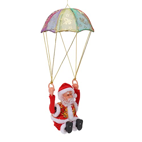 Brrnoo Kreativer Fallschirm-Weihnachtsmann mit Elektrischer Musik, Lustiges Salto-Tanz-Weihnachtsdekorationsgeschenk für und Familie (Salto) von Brrnoo