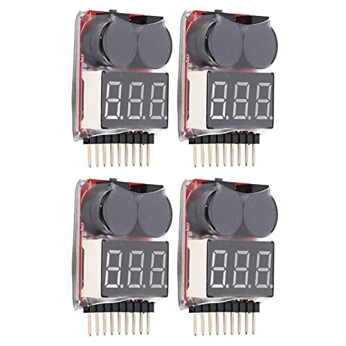 Brrnoo Lipo -Checker, Lipo -Checker Niedriger Spannungs Summer Alarm 4 PCs 2 in 1 1 8S Spannungstester Tester RC von Brrnoo