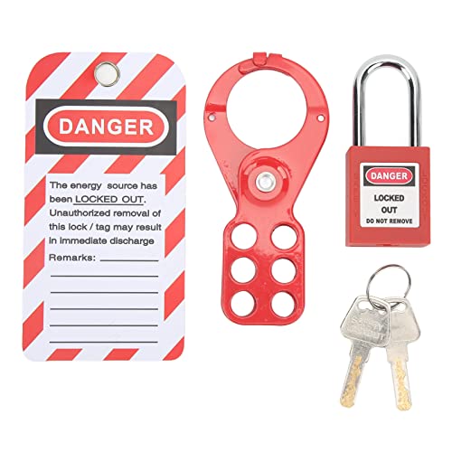 Brrnoo Lockout -Kit, Lock Out Kit Safety HaSP Padlock Loto Tag Keys Manipulations -Lockout Tagout Werkzeug Set Industriegeräte (1,5 Zoll/38 mm Schäkel) von Brrnoo