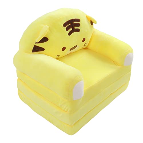 Brrnoo Nettes Cartoon Faltbares Kindersofa Bett, 2 in 1 Reversibler Sessel für Kleinkinder, Ideal für Wohnzimmer und Schlafzimmer Entspannung (Yellow) von Brrnoo
